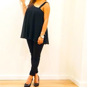 Nordstrom Chic Assymetric black top